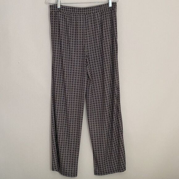 Blue Earth Womens Black & White Stretch Pants Size M Front Pockets Elastic Waist - Picture 1 of 12